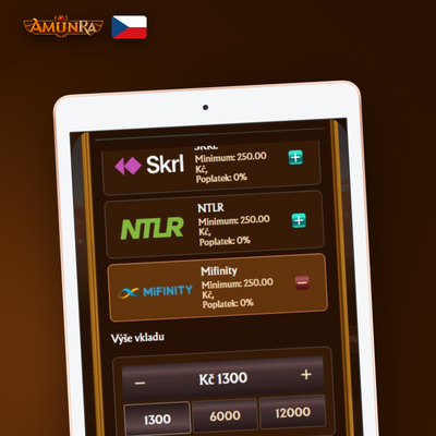 E-peněženky Skrill a Neteller pro rychlý výběr v AmunRa Casino
