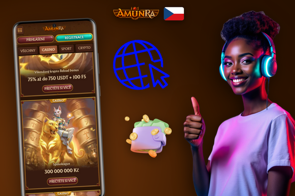Registrační formulář AmunRa Casino s vyplněným polem pro promo kód GIFTCZ7